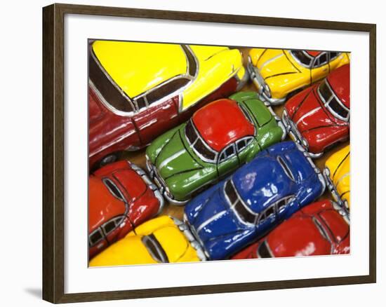 Rows of Colourful Model Traditional American Cars For Sale to Tourists, Old Havana, Cuba-Martin Child-Framed Photographic Print