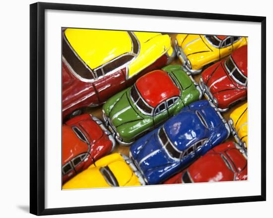 Rows of Colourful Model Traditional American Cars For Sale to Tourists, Old Havana, Cuba-Martin Child-Framed Photographic Print