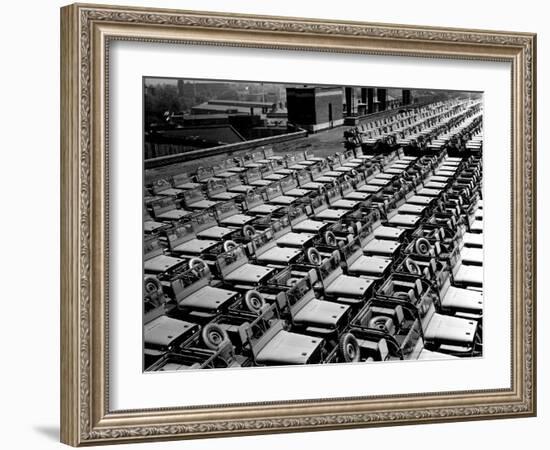 Rows of Finished Jeeps Churned Out in Mass Production for War Effort as WWII Allies-Dmitri Kessel-Framed Photographic Print