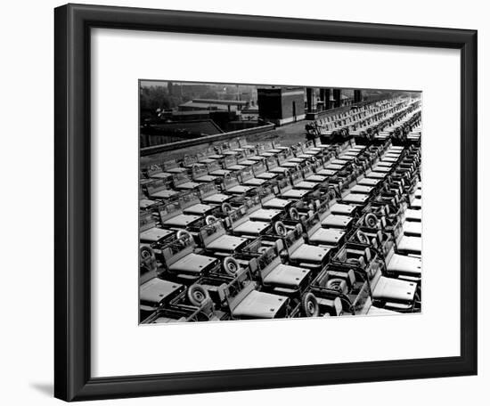 Rows of Finished Jeeps Churned Out in Mass Production for War Effort as WWII Allies-Dmitri Kessel-Framed Photographic Print