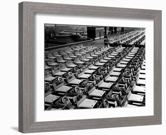 Rows of Finished Jeeps Churned Out in Mass Production for War Effort as WWII Allies-Dmitri Kessel-Framed Photographic Print