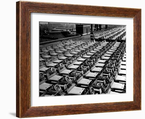 Rows of Finished Jeeps Churned Out in Mass Production for War Effort as WWII Allies-Dmitri Kessel-Framed Photographic Print