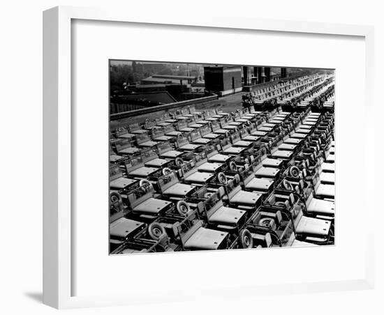 Rows of Finished Jeeps Churned Out in Mass Production for War Effort as WWII Allies-Dmitri Kessel-Framed Photographic Print