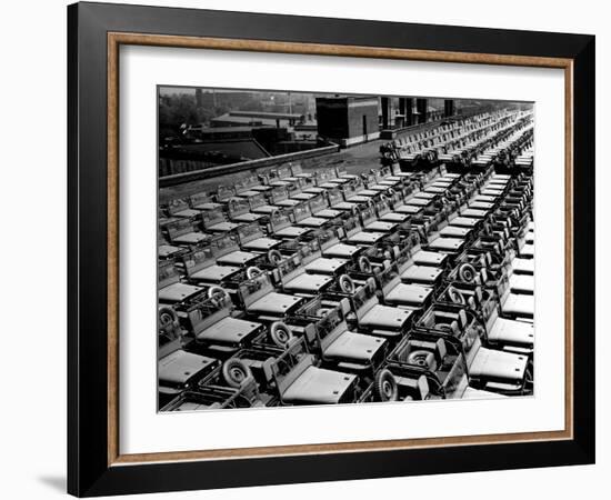 Rows of Finished Jeeps Churned Out in Mass Production for War Effort as WWII Allies-Dmitri Kessel-Framed Photographic Print