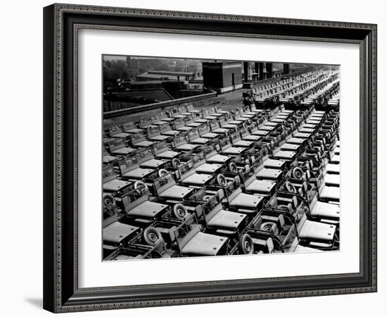 Rows of Finished Jeeps Churned Out in Mass Production for War Effort as WWII Allies-Dmitri Kessel-Framed Photographic Print