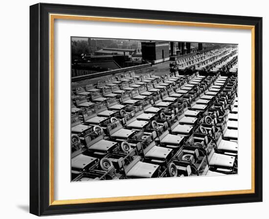 Rows of Finished Jeeps Churned Out in Mass Production for War Effort as WWII Allies-Dmitri Kessel-Framed Photographic Print