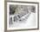 Rows of Hire Bikes in Snow, Notting Hill, London, England, United Kingdom, Europe-Mark Mawson-Framed Photographic Print