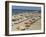 Rows of Open Beach Umbrellas Lining a Sandy Cape Cod Beach-Dmitri Kessel-Framed Photographic Print