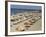 Rows of Open Beach Umbrellas Lining a Sandy Cape Cod Beach-Dmitri Kessel-Framed Photographic Print