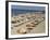 Rows of Open Beach Umbrellas Lining a Sandy Cape Cod Beach-Dmitri Kessel-Framed Photographic Print