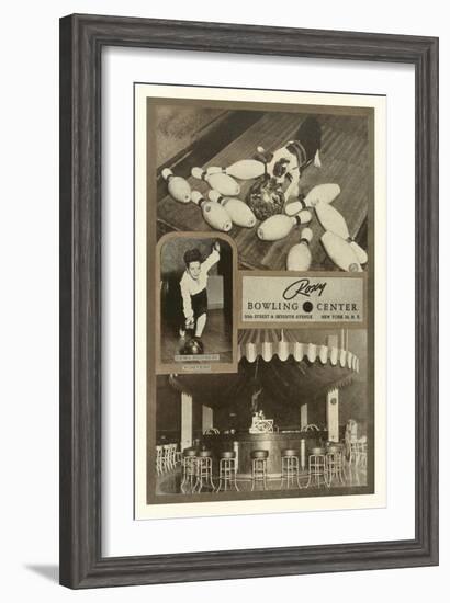 Roxy Bowling Center, Dog with Pins-null-Framed Art Print