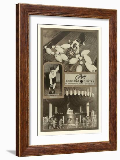 Roxy Bowling Center, Dog with Pins-null-Framed Art Print