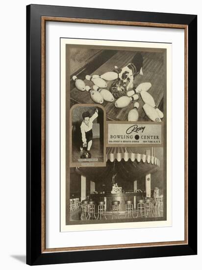 Roxy Bowling Center, Dog with Pins-null-Framed Art Print