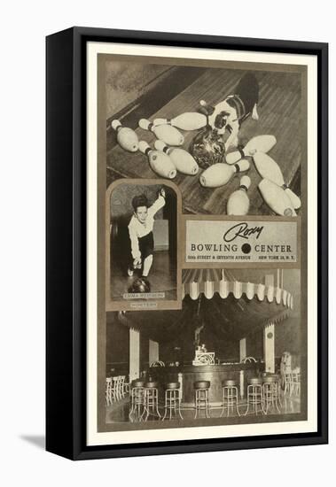 Roxy Bowling Center, Dog with Pins-null-Framed Stretched Canvas