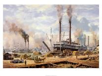 'Challenge' leaving New York in the 1850s-Roy Cross-Giclee Print