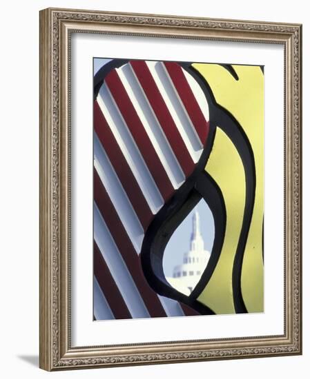 Roy Lichenstein's Mermaid Sculpture and Loews Hotel, South Beach, Miami, Florida, USA-Robin Hill-Framed Photographic Print