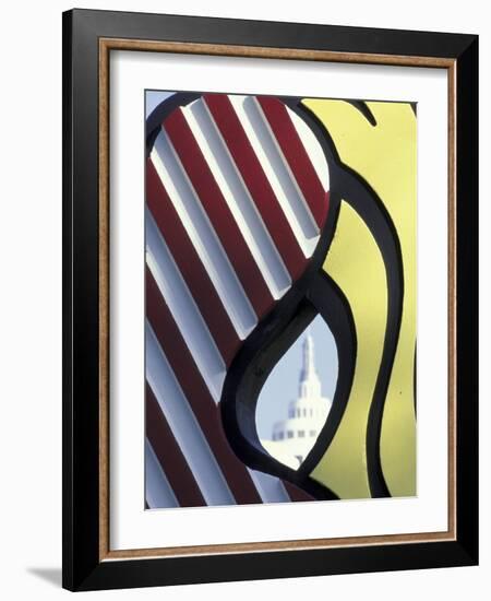 Roy Lichenstein's Mermaid Sculpture and Loews Hotel, South Beach, Miami, Florida, USA-Robin Hill-Framed Photographic Print