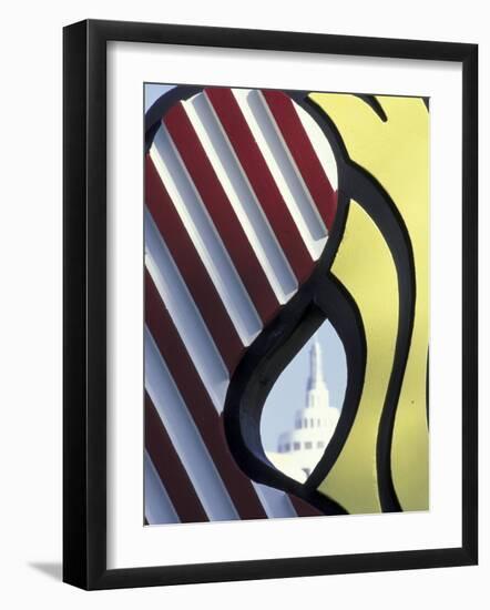 Roy Lichenstein's Mermaid Sculpture and Loews Hotel, South Beach, Miami, Florida, USA-Robin Hill-Framed Photographic Print