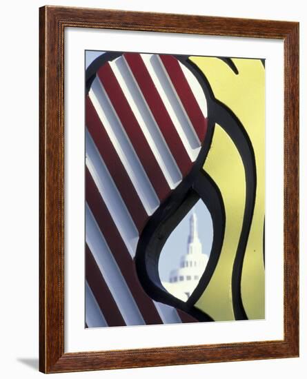 Roy Lichenstein's Mermaid Sculpture and Loews Hotel, South Beach, Miami, Florida, USA-Robin Hill-Framed Photographic Print