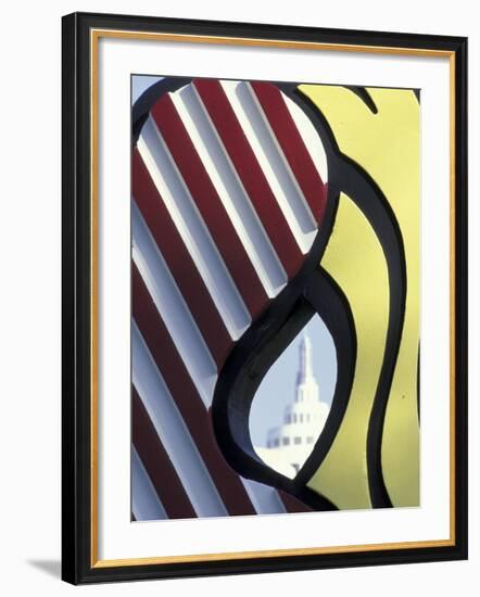 Roy Lichenstein's Mermaid Sculpture and Loews Hotel, South Beach, Miami, Florida, USA-Robin Hill-Framed Photographic Print