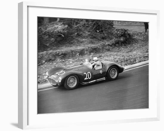 Roy Salvadori Driving a 1953 Maserati at Brands Hatch, Kent, 1954-null-Framed Photographic Print