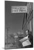 Roy Takeno Reading Paper in Front of Office-Ansel Adams-Mounted Art Print