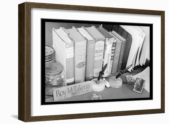Roy Takeno's Desk-Ansel Adams-Framed Art Print
