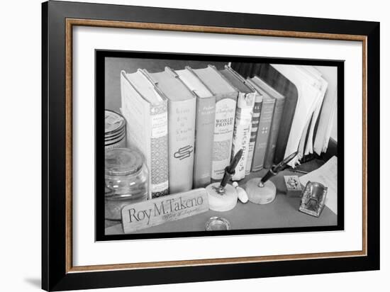 Roy Takeno's Desk-Ansel Adams-Framed Art Print