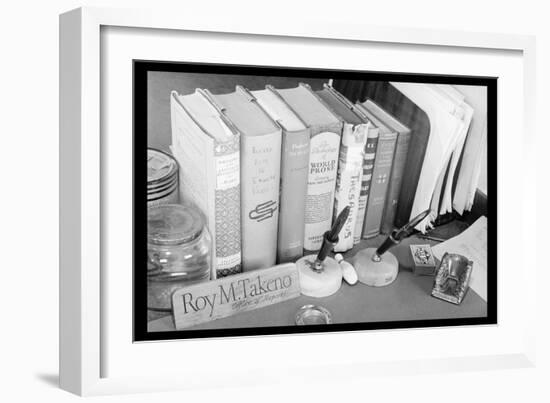 Roy Takeno's Desk-Ansel Adams-Framed Art Print