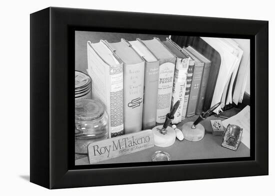 Roy Takeno's Desk-Ansel Adams-Framed Stretched Canvas