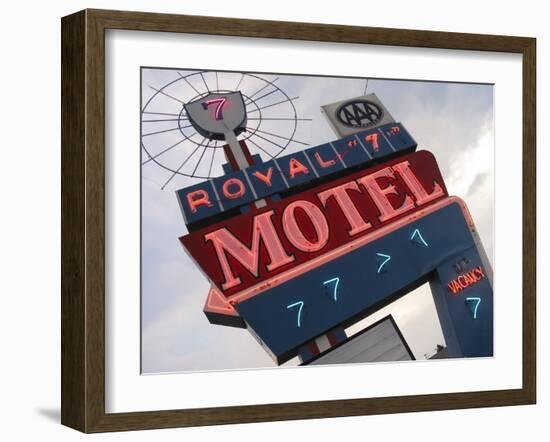 Royal 7 Motel Sign, Bozeman, Montana, USA-Nancy & Steve Ross-Framed Photographic Print