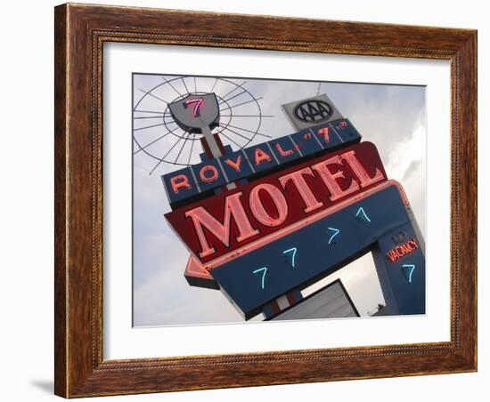 Royal 7 Motel Sign, Bozeman, Montana, USA-Nancy & Steve Ross-Framed Photographic Print