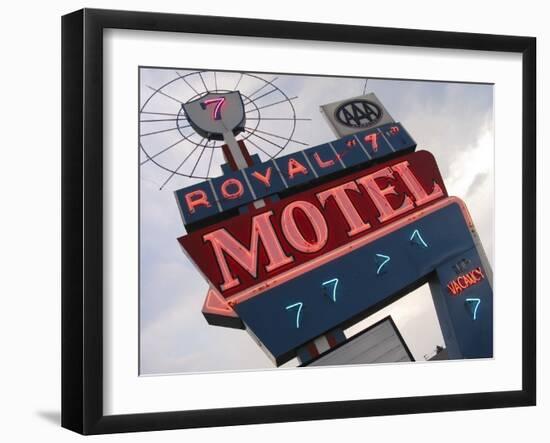 Royal 7 Motel Sign, Bozeman, Montana, USA-Nancy & Steve Ross-Framed Photographic Print