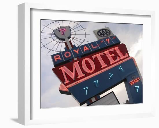 Royal 7 Motel Sign, Bozeman, Montana, USA-Nancy & Steve Ross-Framed Photographic Print