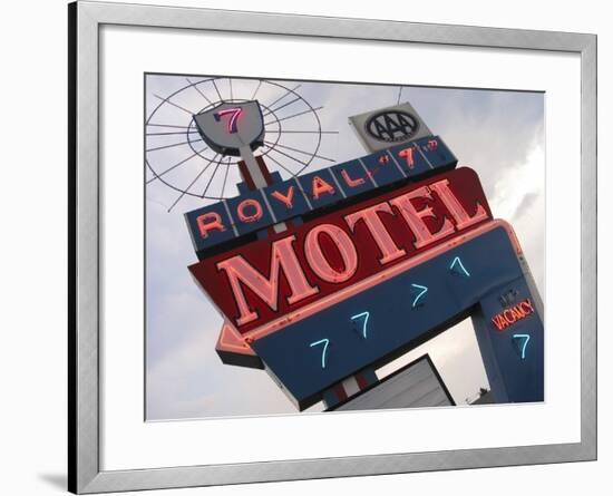 Royal 7 Motel Sign, Bozeman, Montana, USA-Nancy & Steve Ross-Framed Photographic Print