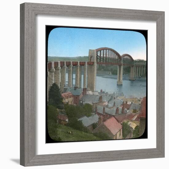 Royal Albert Bridge, Saltash, Cornwall, Late 19th or Early 20th Century-null-Framed Giclee Print