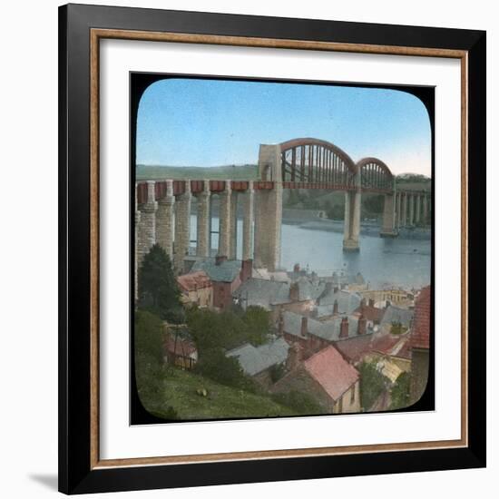 Royal Albert Bridge, Saltash, Cornwall, Late 19th or Early 20th Century-null-Framed Giclee Print