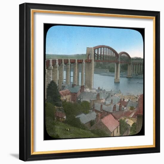 Royal Albert Bridge, Saltash, Cornwall, Late 19th or Early 20th Century-null-Framed Giclee Print