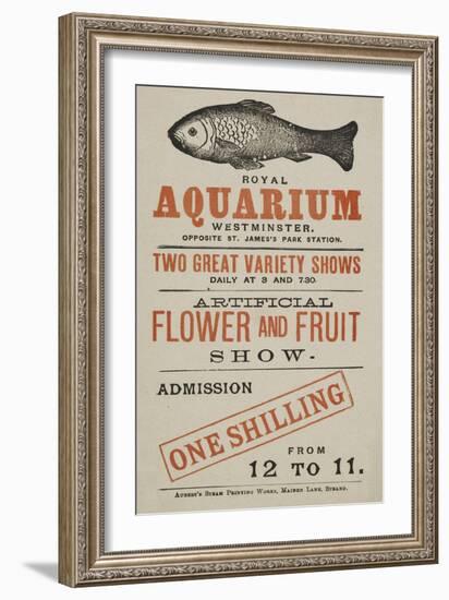 Royal Aquarium, Westminster ... Two Great Variety Shows Daily ... Artificial Flower and Fruit Show-null-Framed Giclee Print