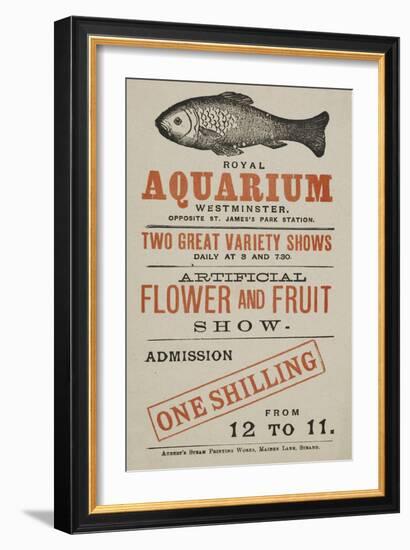 Royal Aquarium, Westminster ... Two Great Variety Shows Daily ... Artificial Flower and Fruit Show-null-Framed Giclee Print