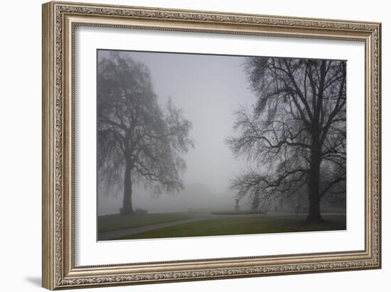 Royal Botanic Gardens, Kew, London. Palm House Obscured by Fog with Winter Trees-Richard Bryant-Framed Photographic Print