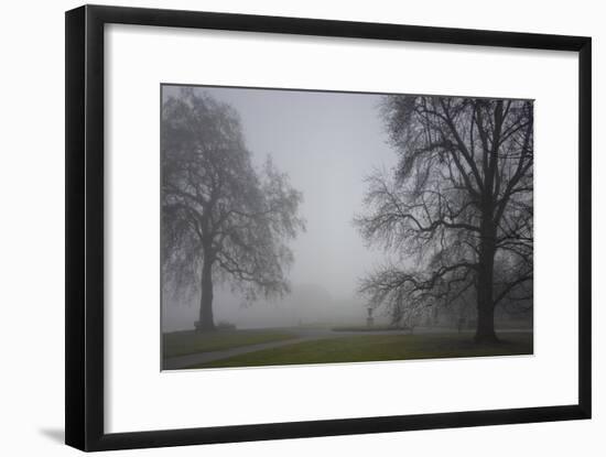 Royal Botanic Gardens, Kew, London. Palm House Obscured by Fog with Winter Trees-Richard Bryant-Framed Photographic Print