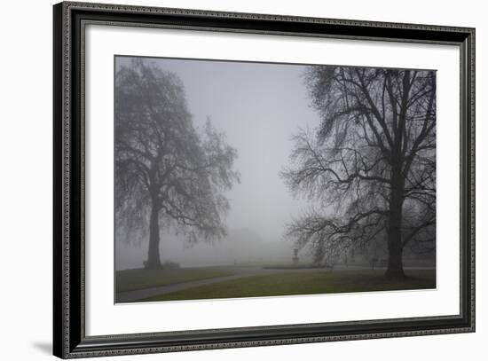 Royal Botanic Gardens, Kew, London. Palm House Obscured by Fog with Winter Trees-Richard Bryant-Framed Photographic Print