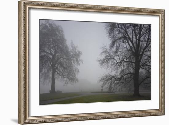 Royal Botanic Gardens, Kew, London. Palm House Obscured by Fog with Winter Trees-Richard Bryant-Framed Photographic Print