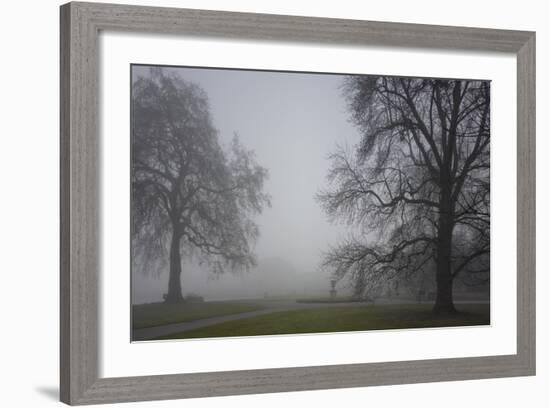 Royal Botanic Gardens, Kew, London. Palm House Obscured by Fog with Winter Trees-Richard Bryant-Framed Photographic Print