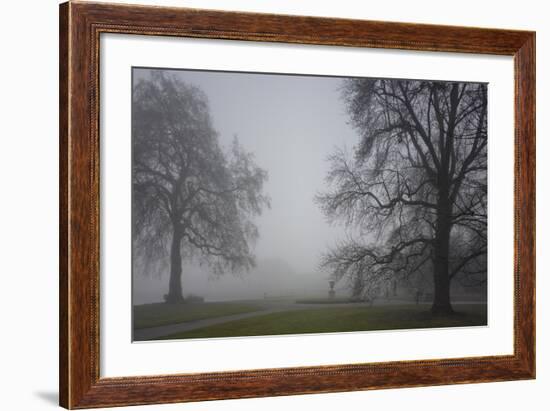 Royal Botanic Gardens, Kew, London. Palm House Obscured by Fog with Winter Trees-Richard Bryant-Framed Photographic Print