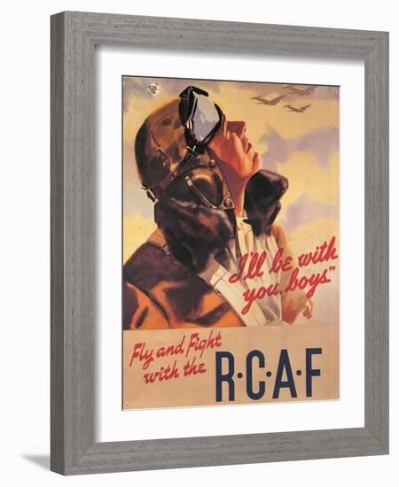 Royal Canadian Air Force; Fly & Fight With Us-Joseph Sidney Hallam-Framed Art Print