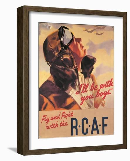 Royal Canadian Air Force; Fly & Fight With Us-Joseph Sidney Hallam-Framed Art Print