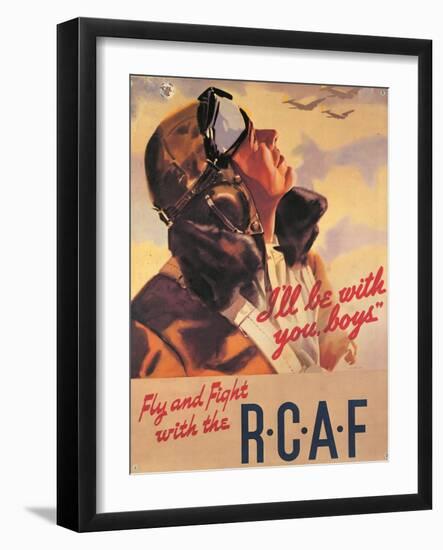 Royal Canadian Air Force; Fly & Fight With Us-Joseph Sidney Hallam-Framed Art Print