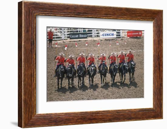 Royal Canadian Mounted Police at Calgary Stampede, Calgary, Alberta, Canada-null-Framed Art Print